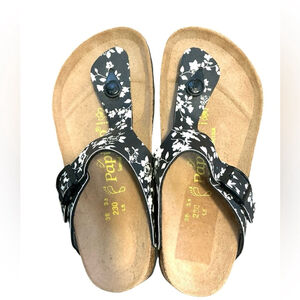 Birkenstock Papillo 230 36 Womens Gizeh Floral Thong Sandals Flip Flops